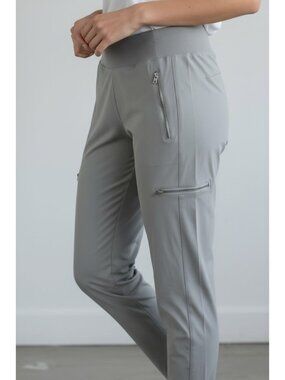 Athleta Jogger Pants Womens Size 4T Gray Elastic Waist Zip Pockets Trekkie North